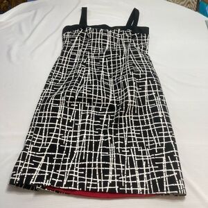 Citrine Black White Cross Print Dress Size 12